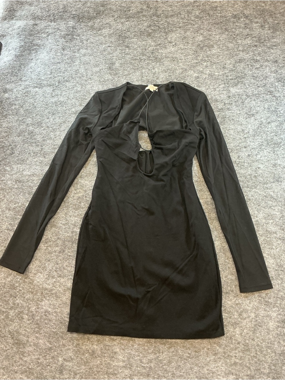 Camila Coelho Black Long-Sleeve Cutout Mini Dress Size S